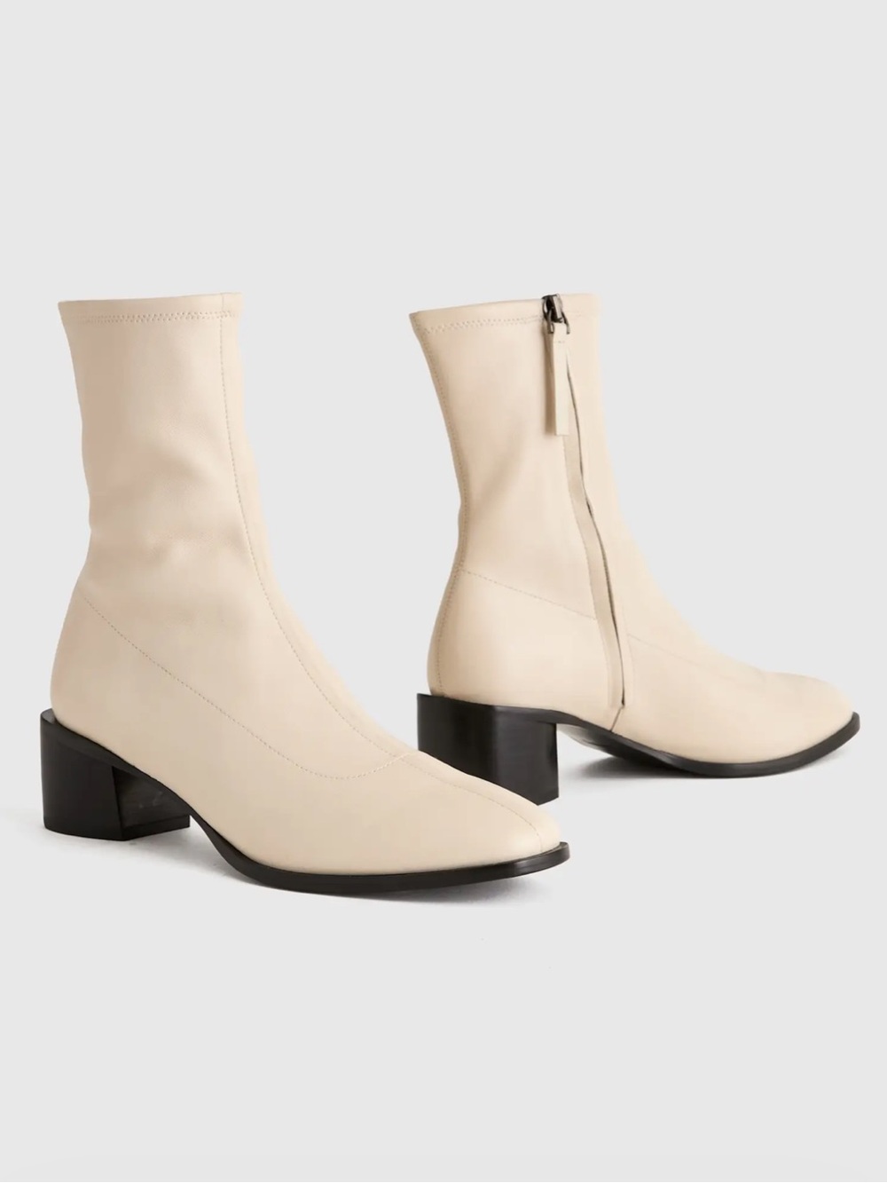 Quince Italian Genuine Leather Stretch Sock Bootie Size 8
